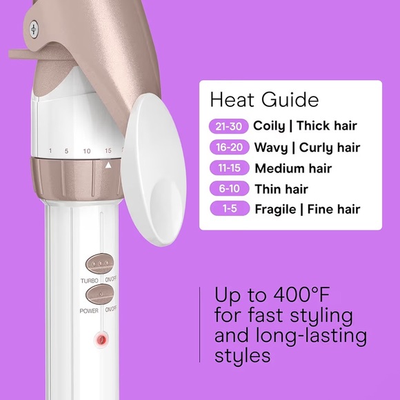 Conair Double Ceramic 1.25” Curling Iron Rose Gold, Instant Heat-Up, New in Box - Picture 4 of 7